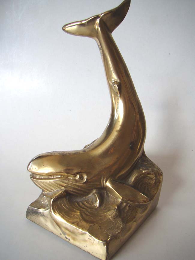A pair of brass Whale bookends made by PM Craftsman circa 1960 — image 2